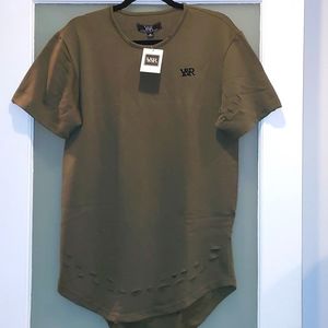 Y&R Young & Reckless army green men's oversized short-sleeve T shirt size Medium